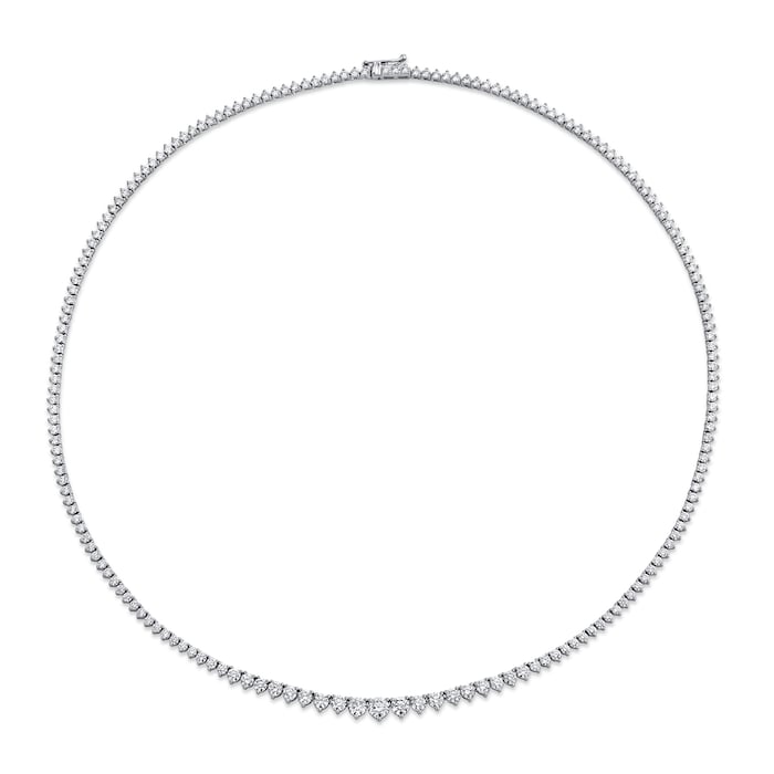 Betteridge 18k White Gold 6.08cttw Brilliant Cut Graduated Diamond Necklace