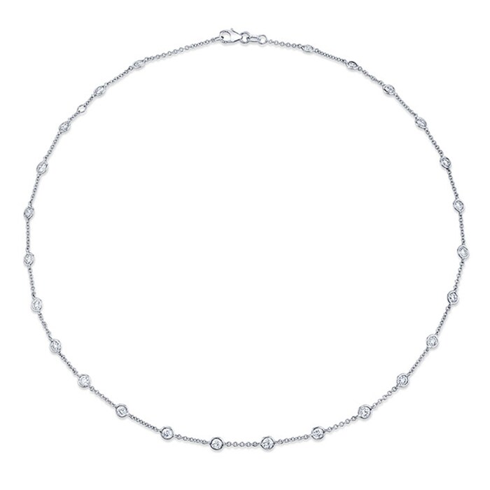 Betteridge 18k White Gold 3.91cttw Bezel Set Diamond Necklace