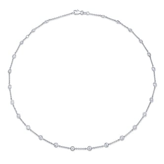Betteridge 18k White Gold 3.91cttw Bezel Set Diamond Necklace