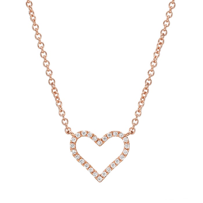 Betteridge 18k Rose Gold 0.10cttw Diamond Small Heart Pendant