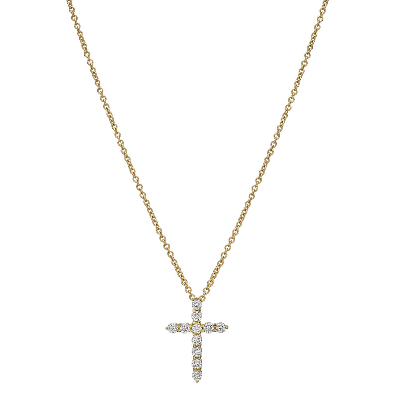 Uneek 18k Yellow Gold 0.25cttw Diamond Cross Pendant