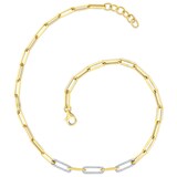Betteridge 18k Yellow and White Gold 1.00cttw Pave Diamond Oval Link Necklace