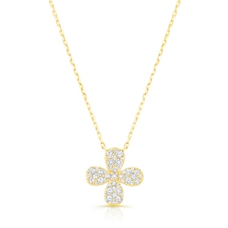 Uneek 18k Yellow Gold 0.52cttw Diamond Flower Pendant
