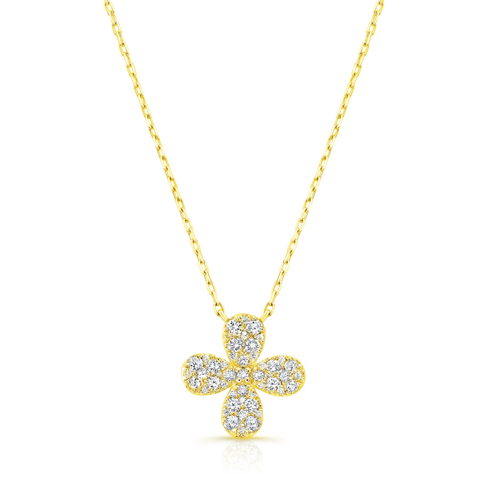 Uneek 18k Yellow Gold 0.52cttw Diamond Flower Pendant