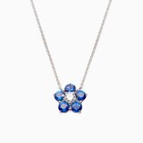 Uneek 18k White Gold 1.55cttw Sapphire and 0.25cttw Diamond Cluster Astra Pendant