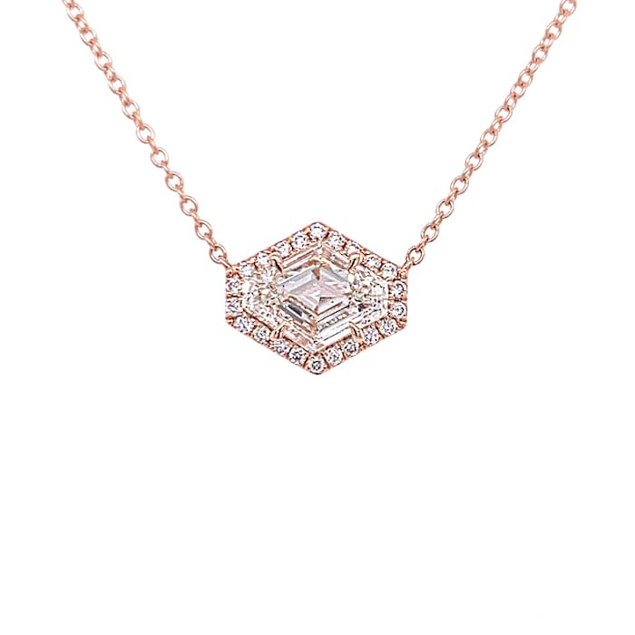 Betteridge 18k Rose Gold 0.84cttw Shield Cut Diamond Halo Pendant