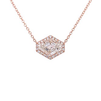 Betteridge 18k Rose Gold 0.84cttw Shield Cut Diamond Halo Pendant