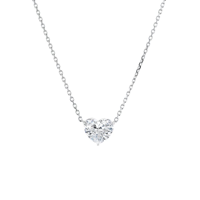 Betteridge 18k White Gold 1.09cttw Heart Cut Diamond Solitaire Pendant