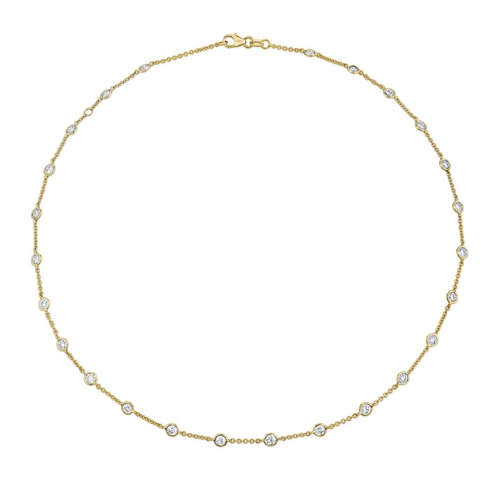 Betteridge 18k Yellow Gold 3.38cttw Bezel Set Diamond Necklace