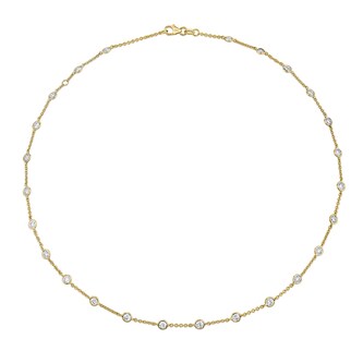 Betteridge 18k Yellow Gold 3.38cttw Bezel Set Diamond Necklace