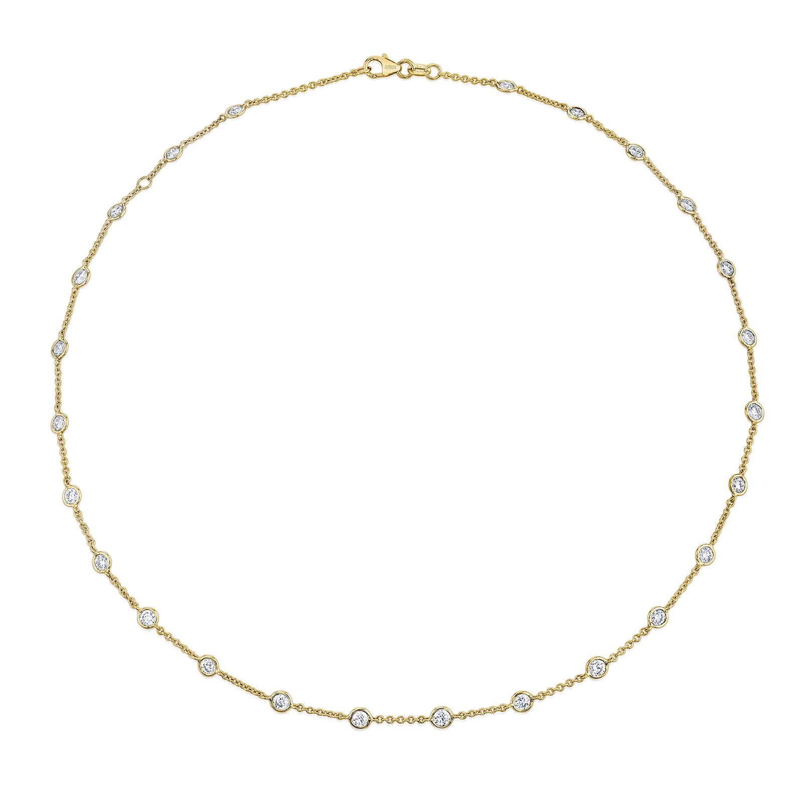Betteridge 18k Yellow Gold 3.38cttw Bezel Set Diamond Necklace