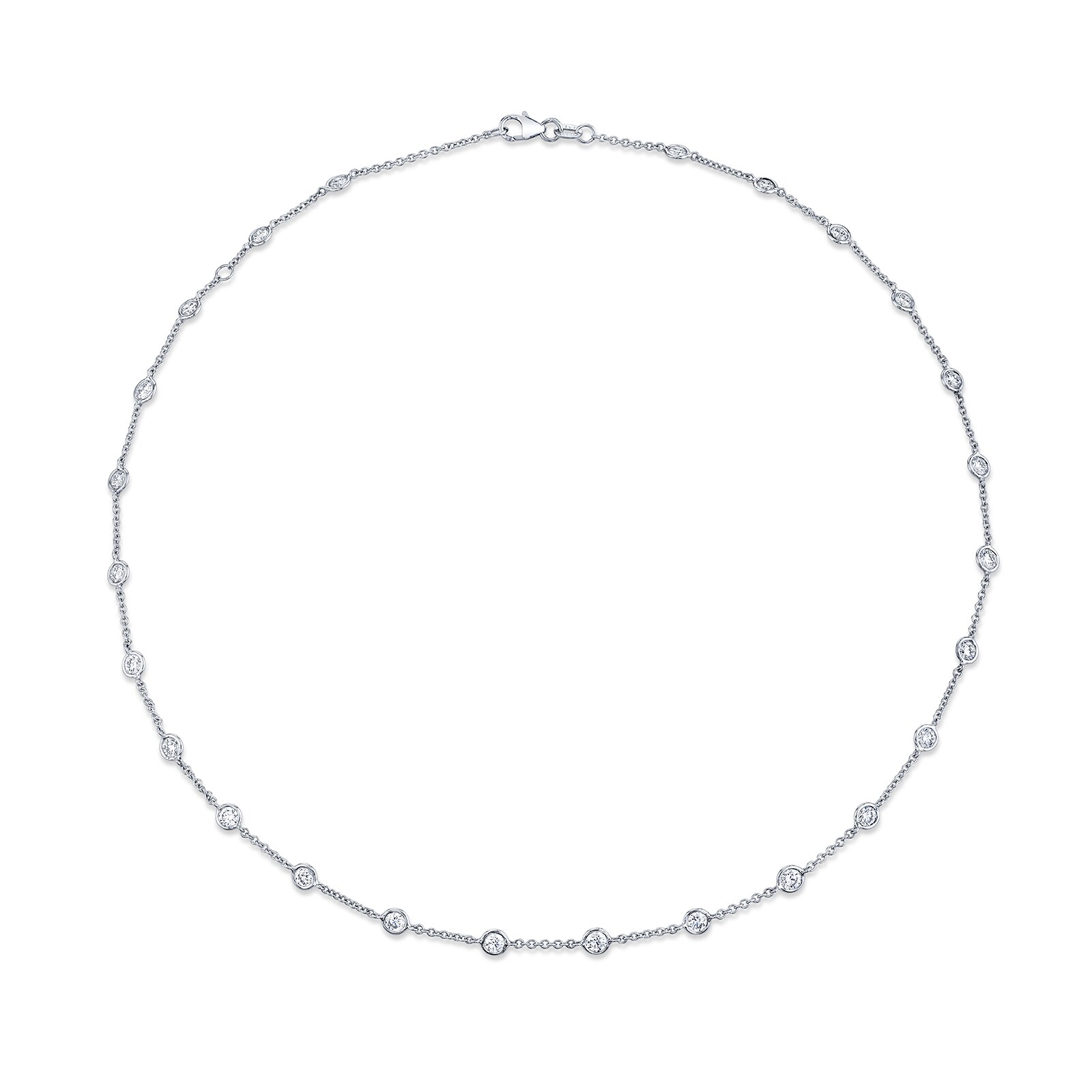 Betteridge 18k White Gold 3.82cttw Bezel Set Diamond Necklace