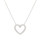 Mayors 18K White Gold 0.39cttw Diamond Open Heart Pendant