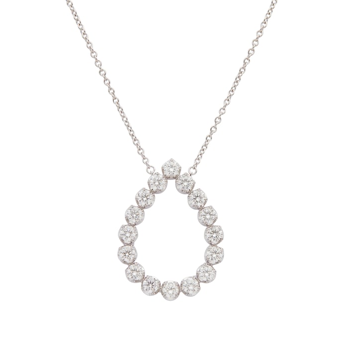 Mayors 18K White Gold 1.18ctw Diamond Pear Shaped Pendant
