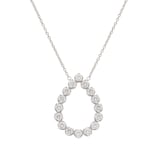Mayors 18K White Gold 1.18ctw Diamond Pear Shaped Pendant