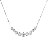 Mayors 18K White Gold 0.82ctw Diamond Graduated Hexagon Bezel Pendant