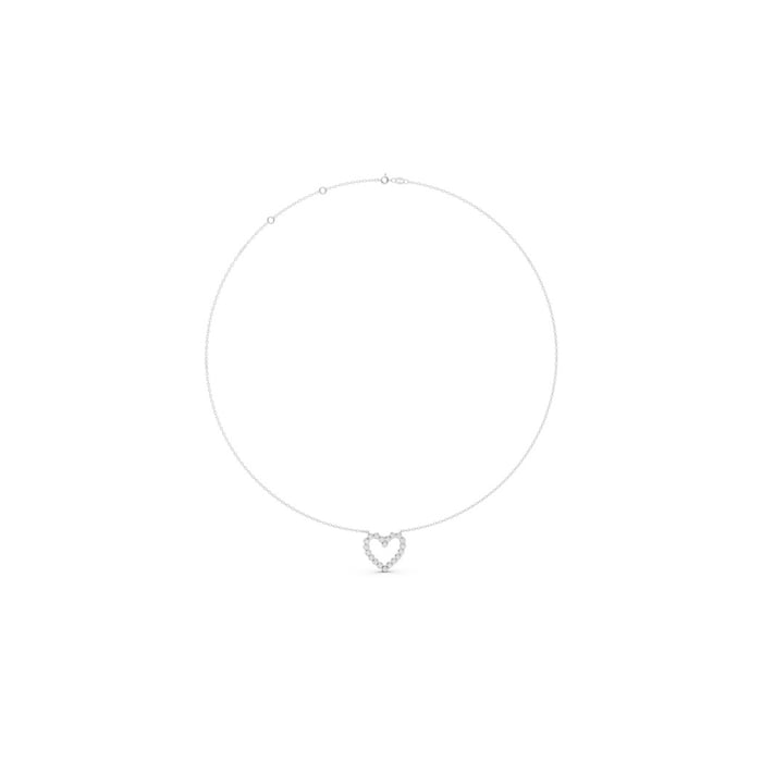 Mayors 18K White Gold 0.44cttw Diamond Heart Pendant Necklace