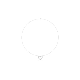 Mayors 18K White Gold 0.44cttw Diamond Heart Pendant Necklace