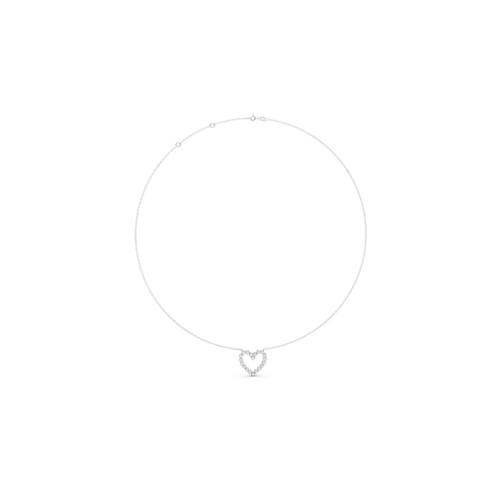 Mayors 18K White Gold 0.44cttw Diamond Heart Pendant Necklace