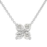 Mayors Platinum 1.00cttw Diamond Flower Motif Pendant Necklace