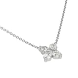 Mayors Platinum 1.00cttw Diamond Flower Motif Pendant Necklace
