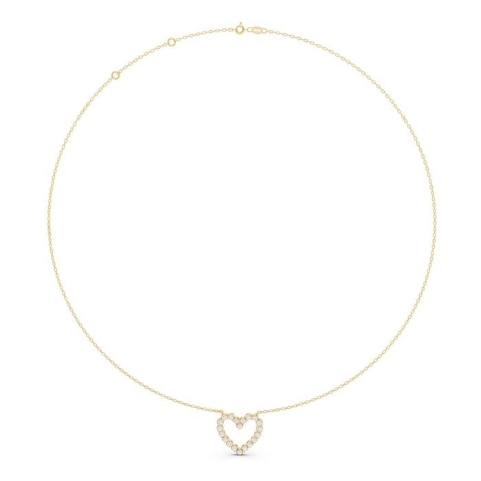 Mayors 18K Yellow Gold 0.44cttw Diamond Heart Pendant Necklace