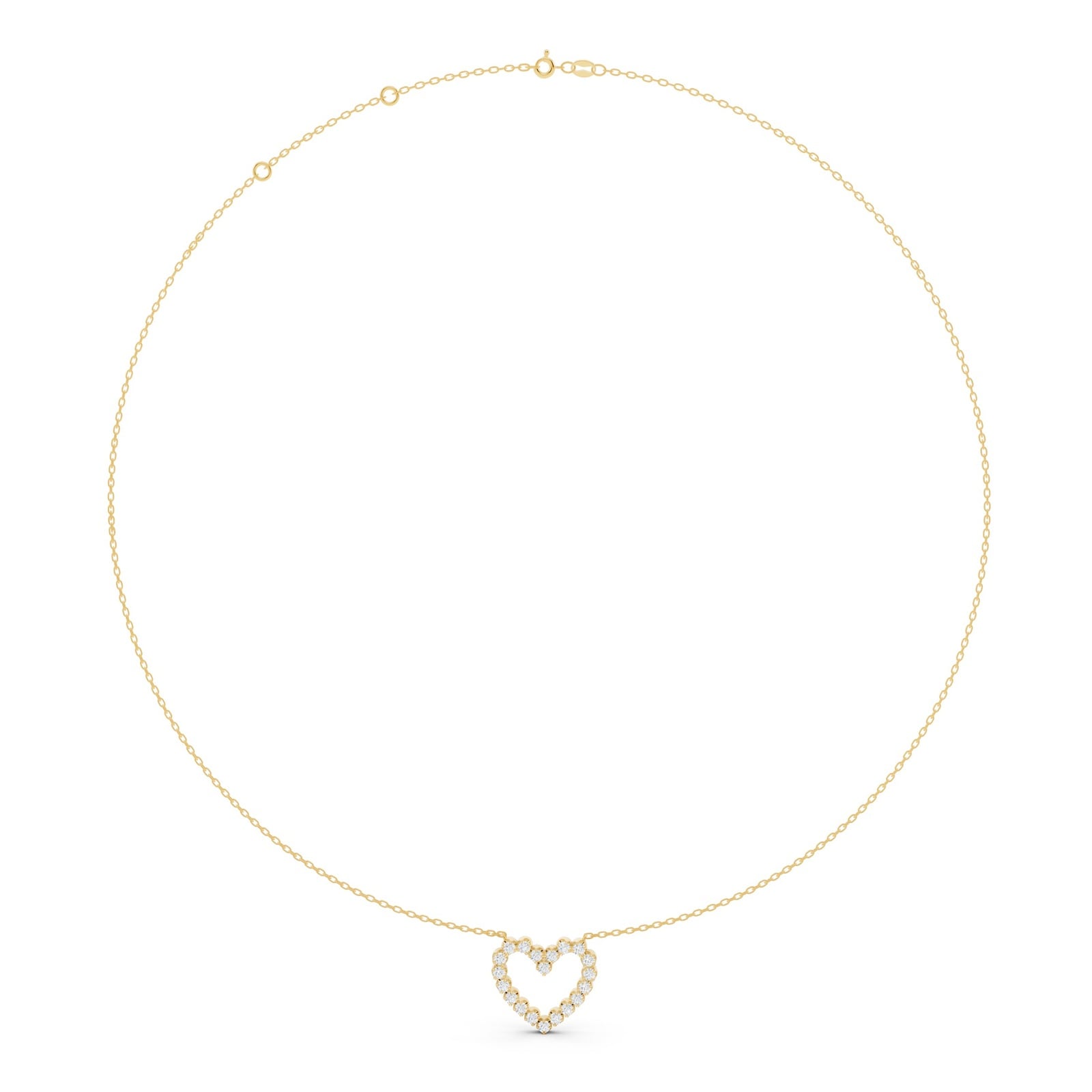 Mayors 18K Yellow Gold 0.44cttw Diamond Heart Pendant Necklace