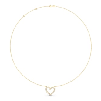 Mayors 18K Yellow Gold 0.44cttw Diamond Heart Pendant Necklace