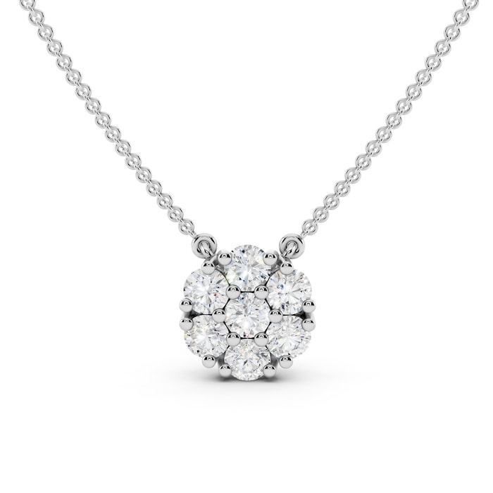 Mayors 18K White Gold 0.49cttw Diamond Pendant Necklace
