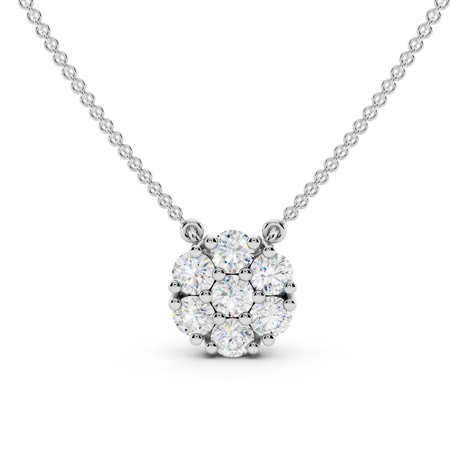 Mayors 18K White Gold 0.49cttw Diamond Pendant Necklace