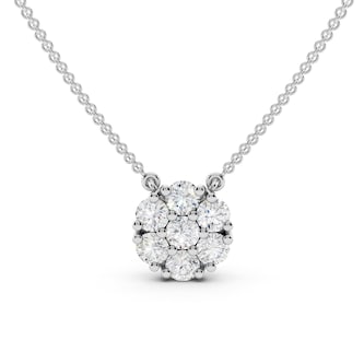 Mayors 18K White Gold 0.49cttw Diamond Pendant Necklace