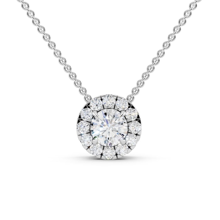Mayors 18K White Gold 0.72cttw Diamond Pendant Necklace