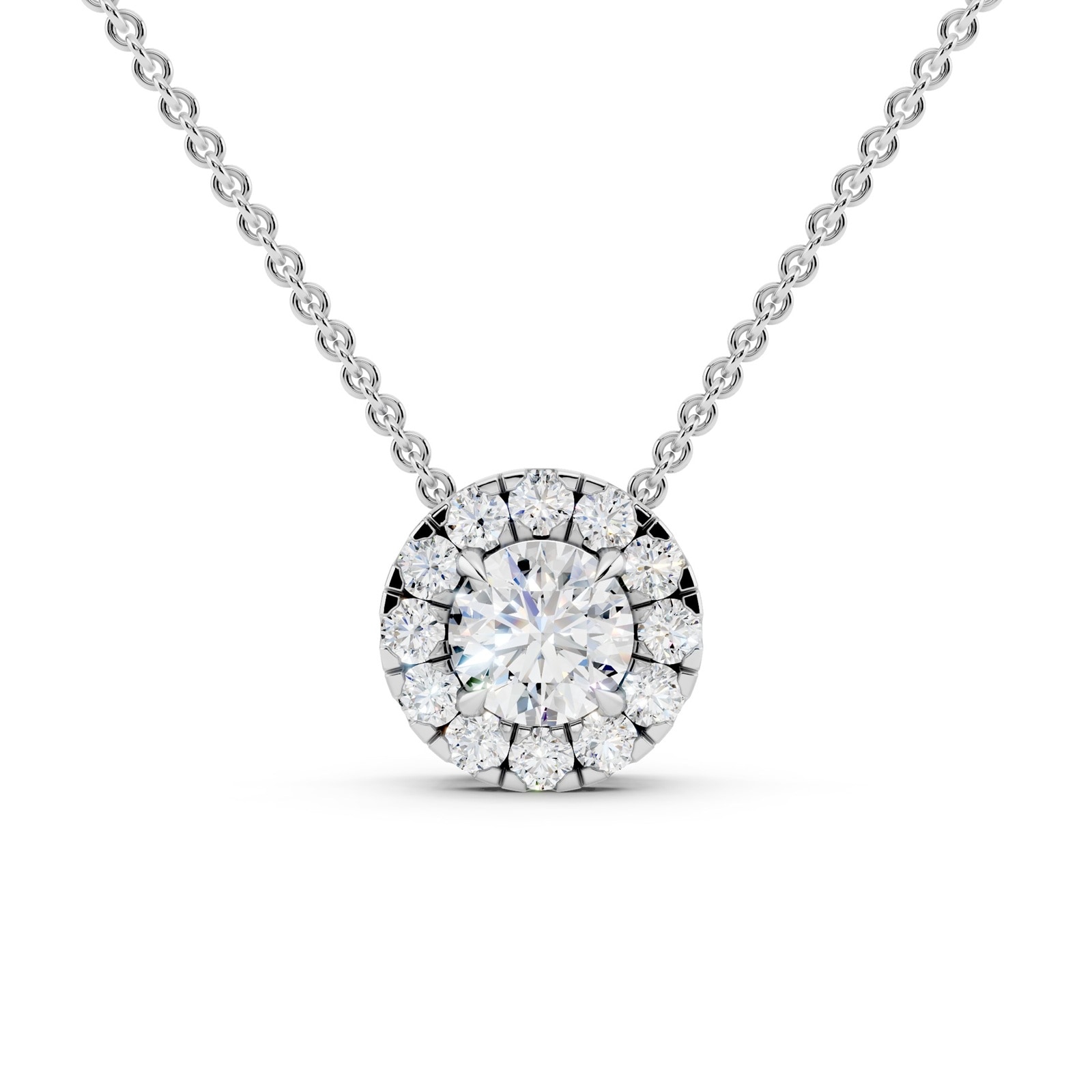Mayors 18K White Gold 0.72cttw Diamond Pendant Necklace