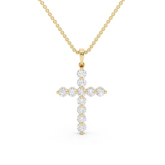 Mayors 18K Yellow Gold 0.61cttw Diamond Cross Necklace
