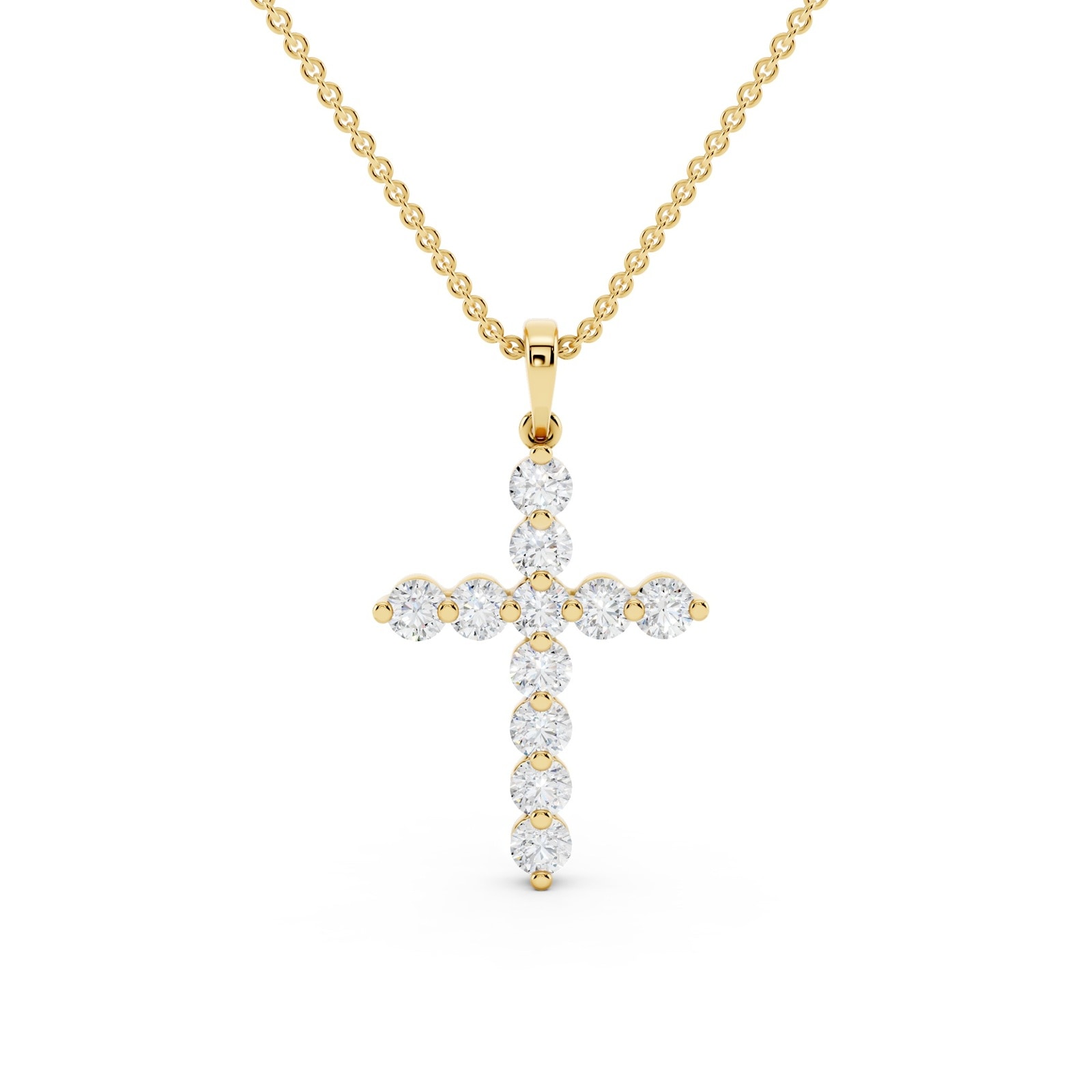 Mayors 18K Yellow Gold 0.61cttw Diamond Cross Necklace