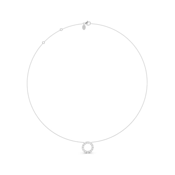 Mayors 18K White Gold 0.98cttw Diamond Circle Necklace