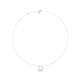 Mayors 18K White Gold 0.98cttw Diamond Circle Necklace