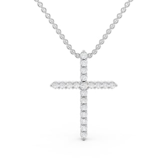 Mayors 18K White Gold 0.18cttw Diamond Cross Necklace