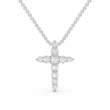 Mayors 18K White Gold 0.37cttw Diamond Cross Necklace