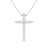 Mayors 18K White Gold 0.94cttw Diamond Cross Necklace