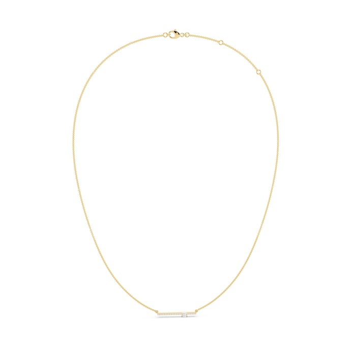 Mayors 18K Yellow Gold 0.13cttw Diamond Bar Necklace