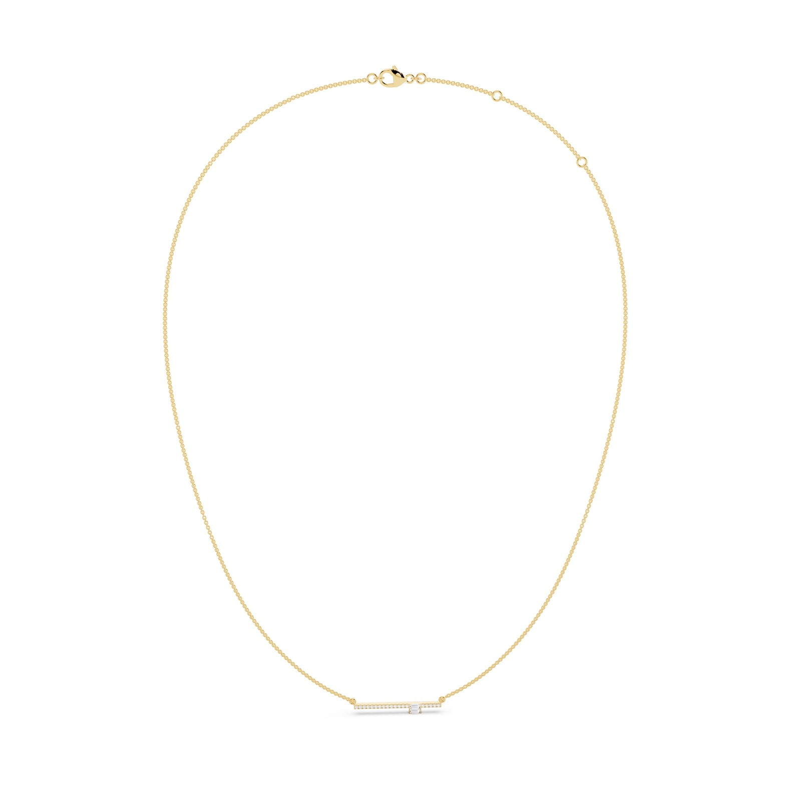 Mayors 18K Yellow Gold 0.13cttw Diamond Bar Necklace