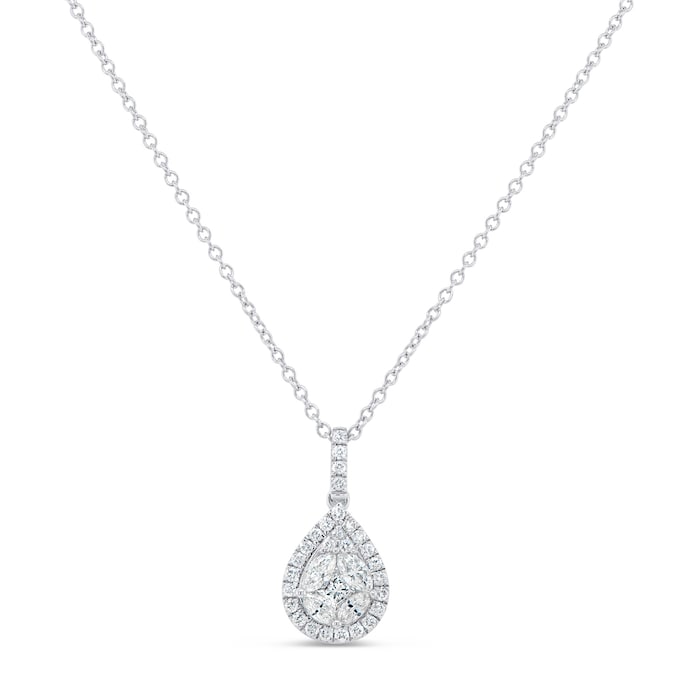 Mayors 18K White Gold 0.45cttw Diamond Pendant Necklace