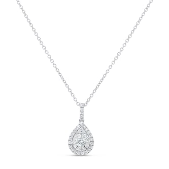 Mayors 18K White Gold 0.45cttw Diamond Pendant Necklace