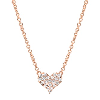 Betteridge 18k Rose Gold 0.16cttw Pavé Diamond Small Heart Pendant