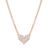 Betteridge 18k Rose Gold 0.16cttw Pavé Diamond Small Heart Pendant