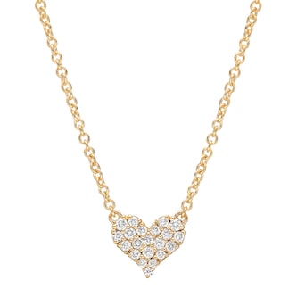 Betteridge 18k Yellow Gold 0.16cttw Pavé Diamond Small Heart Pendant