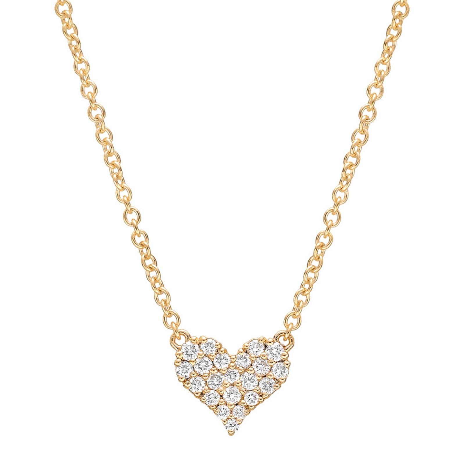 Betteridge 18k Yellow Gold 0.16cttw Pavé Diamond Small Heart Pendant