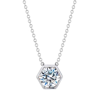 Betteridge 18k White Gold 0.49cttw Brilliant Cut Diamond Bezel Set Hexagonal Pendant Betteridge 18k White Gold 0.49cttw Brilliant Cut Diamond Bezel Set Hexagonal Pendant