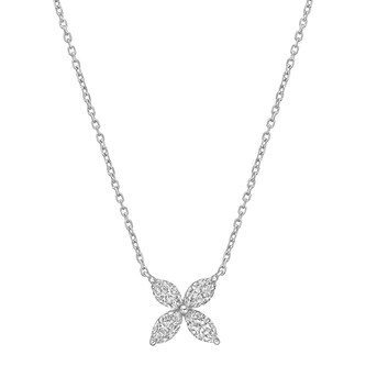 Betteridge 18k White Gold 0.75cttw Marquise Cut Diamond Small Flower Pendant Betteridge 18k White Gold 0.75cttw Marquise Cut Diamond Small Flower Pendant